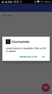 AlertDialog After latest version available on server