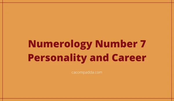 Numerology Number 7 Personality and Career